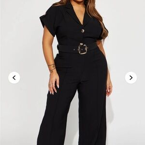 Elegant Black Belted Jumpsuit